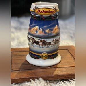 2000 Budweiser Holiday Christmas Stein Beer Mug “Holiday in the Mountains"